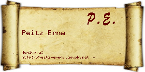 Peitz Erna névjegykártya
